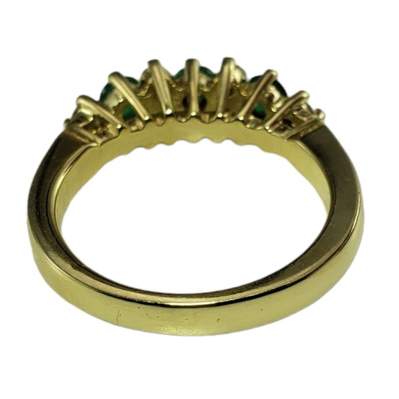14K Yellow Gold Emerald and Diamond Ring Size 6.5 Lab Certified #16166 - Picture 5 of 9